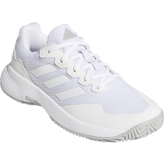 Dame - Grå Racketsportsko Adidas Women's GameCourt Tennis Shoe, White/White/Grey