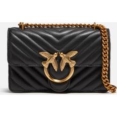 Pinko Women's Love One Mini DC Sheep Nappa Cross Body Bag Nero/Antique Gold