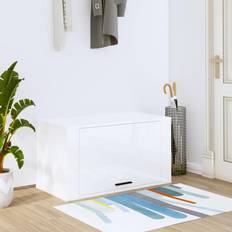 Skoskab højglans vidaXL Væghængt Skoskab 70 x 35 x 38 cm Konstrueret Træ Hvid Højglans Skostativ