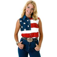 Roper Ladies American Flag Sleeveless Shirt Red Red