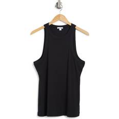 James Perse Cutaway Rib Tank Black