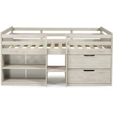 Beds Donco kids Rustic Light Grey Twin Low Loft Bed