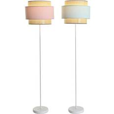 Green Floor Lamps Dkd Home Decor Stylish Pink Metal 38 x 38 x 154 cm Floor Lamp