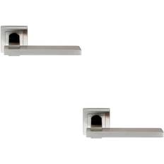 Loops 2x pair Square Cut Handle on Square Rose Concealed Fix Satin Steel