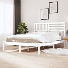 Beds & Mattresses vidaXL white, 120 Pine Bed Frame Foundation
