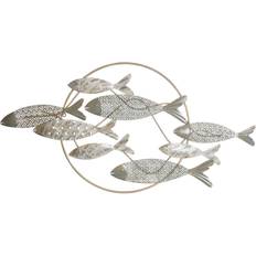 Väggdekor på rea Dkd Home Decor Gyllene Metall Fiskar 130 Väggdekor