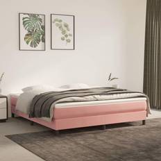 180cm Strutture letto vidaXL Giroletto A Molle Rosa 180x200 cm In Velluto