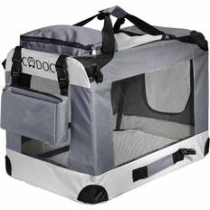 Cage De Transport Pour Chien Gris XL 82x56x58 cm Pliable