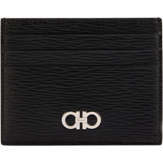 Gancini Credit Card Holder - Black/Ferragamo Red