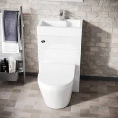 Toilets Nes Home Debra 2 in 1 Compact Basin and Back To Wall Toilet Combo Space Save Cloakroom