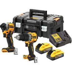 Set Dewalt Bohrmaschine Akkuschrauber, COMBO KIT 18V IMPACT DCD805 DREHWINKEL DCF850 2x5.0Ah POWERSTACK DCK2050H2T (Akkubetrieb)