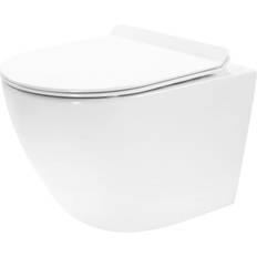 Inodoros WC suspendido con desagüe Rimless en cerámica blanca brillo Vitra Sento Senza coprivaso