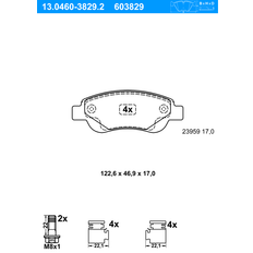 ATE Bremsbelagsatz, Scheibenbremse Vorderachse 13.0460-3829.2