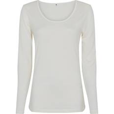 Langærmet t-shirt økologisk uld ivory