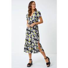 Roman Daisy Print Blouson Midi Dress