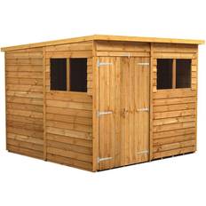 Outbuildings power Sheds 8 8ft Double Door Pent Overlap Dip Treated (Building Area )