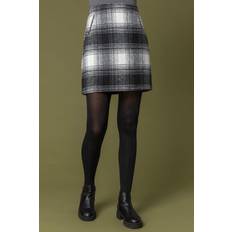 Roman Checked Zip Detail Brushed Skirt