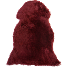 Röda Fällar Beliani Burgundy ULURU Sheepskin Röd cm