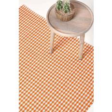 Carpets & Rugs Homescapes Gingham Check Orange, White