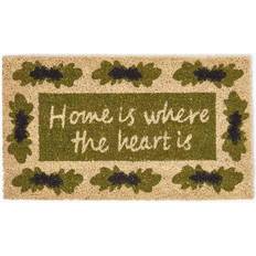 Homescapes Is Where The Heart Is Coir Doormat Green