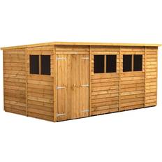 power Sheds 14 8ft Double Door Pent Overlap Dip (Building Area )