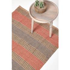 Jute Carpets Homescapes Geometric Patterned Jute Red 150cm