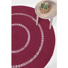 Carpets & Rugs Homescapes 70 Round, Plum Crochet Braided Purple