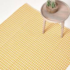 Carpets & Rugs Homescapes Gingham Check Yellow, White
