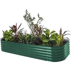 Sheet Metal Raised Garden Beds Vego Garden Modular British Green Metal Raised Garden Bed 9.8x26.4x17.7"