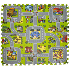 Skumgummi Legemåtter Magni Play Floor with Road & City 9pcs