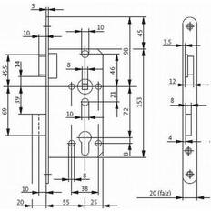 Sicurezza ZT-Einsteckschl.0415 PZW 20/55/72/8 mm DIN R Silber Rund Gefälzt 04150010