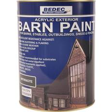 Bedec Barn Paint Satin Black, Grey 5L