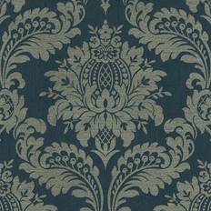 Boutique Teal & Gold Archive Damask Wallpaper