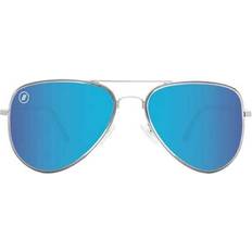 Aviator - Mirror Glass Sunglasses Blenders Eyewear Polarized Blue/Silver