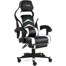 GTForce GTFORCE Turbo Reclining Leather Sports Racing Chair White