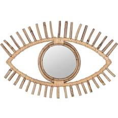 Natural Wall Mirrors Rattan Woven Eye-Shaped Wall Mirror