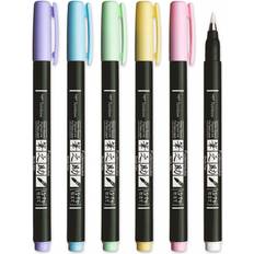 Svarte Penseltusjer Tombow Marker Fudenosuke soft pastell ass 6