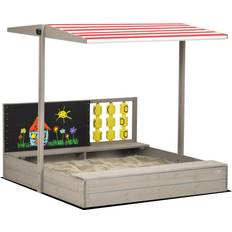 OutSunny Kids Wooden Sandpit & Sandbox