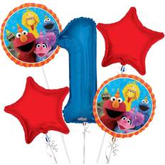 Balloons Viva Party Foil Balloons Sesame Street Elmo Happy Birthday 5pcs