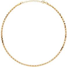 Jewelco London Gilded Silver Piana Bead Choker Collarette Necklace 3mm 14-16"