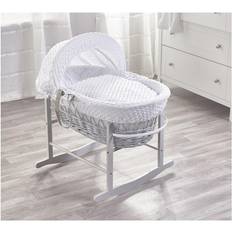 Grey Bassinetts Kinder Valley White Dimple Grey Moses Basket with Rocking Stand Body