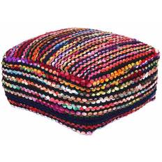 Mehrfarbig Sitzpuffs Homescapes Multi Coloured Folk Pouffe