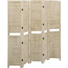 Brun - Træ Rumdelere vidaXL 5-panels 175x165 massivt kejsertræ Rumdeler