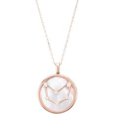 Zodiac Mother Of Pearl Gemstone Star Constellation Pendant Necklace Capricorn