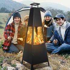 Pyramid Patio Fire Pit Chiminea Heater Garden Log Burner