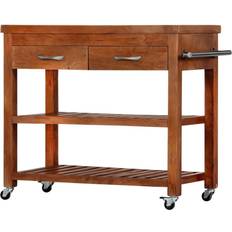 vidaXL De Cocina De Madera Maciza De Acacia 100 x 48 x 89 cm Carrito Mesa