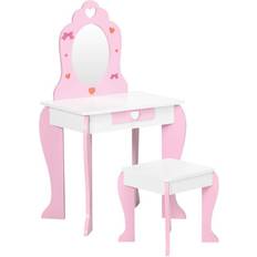 ZONEKIZ Zonekiz Kids Vanity Set w/ Mirror, Drawer, Cute Patterns, for Pink