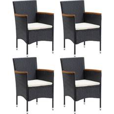 Black Garden Chairs vidaXL 4x Garden Poly Garden Dining Chair