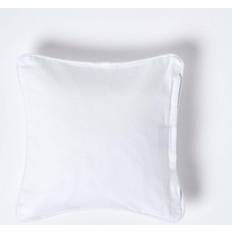 Cushion Covers Homescapes Cotton Plain Cushion Cover White