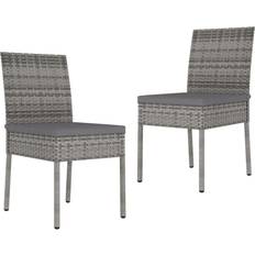 vidaXL Havestole 2 Stk Polyrattan Grå Havestol